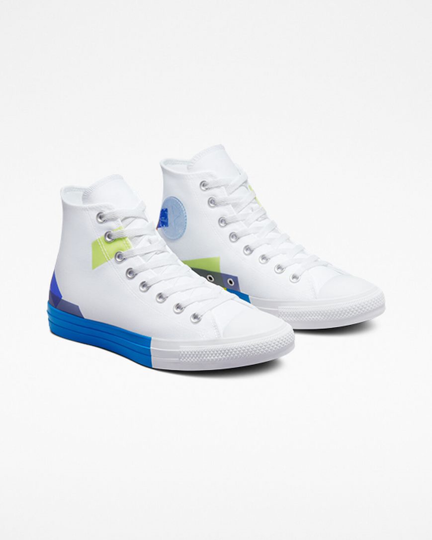 Zapatillas Altas Converse Chuck Taylor All Star Space Racer Hombre Blancas Azules Blancas | PE 07E28L